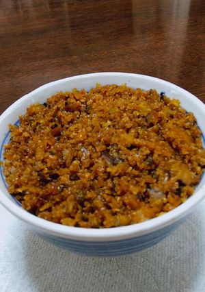 鶏そぼろ丼(干し椎茸を入れ)-レシピのメイン写真