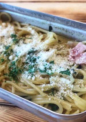 キャンプ飯　メスティン　クリームパスタ-レシピのメイン写真