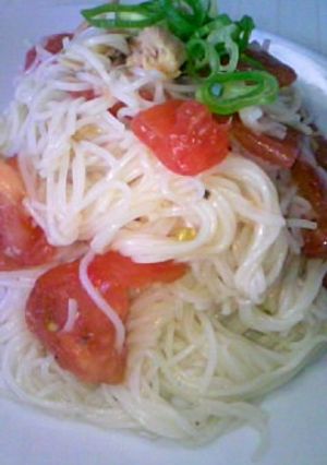 そうめんで★トマトとツナの冷製パスタ風-レシピのメイン写真