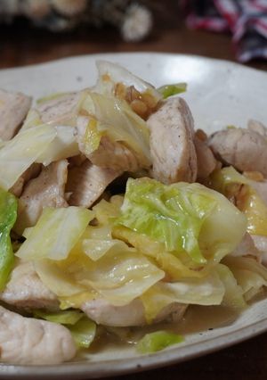 鶏胸肉とキャベツの柚子胡椒もろみ味噌炒め-レシピのメイン写真