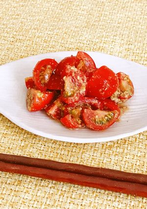 冷やしトマトのごま酢和え-レシピのメイン写真