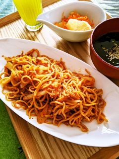 昼ごはん!ツナマヨキムチ焼きそば-レシピのメイン写真