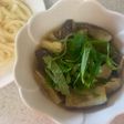 たっぷりナスと大葉のつけうどん