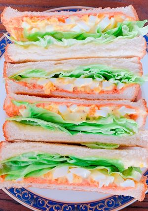 卵とレタスのホットサンド♡-レシピのメイン写真