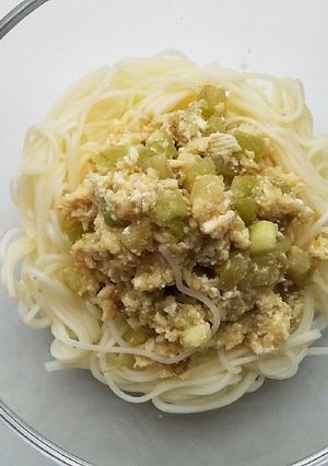 犬ご飯 茄子と鶏のソーメン-レシピのメイン写真
