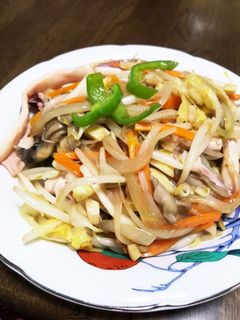 筍とイカのあんかけ焼きそば-レシピのメイン写真