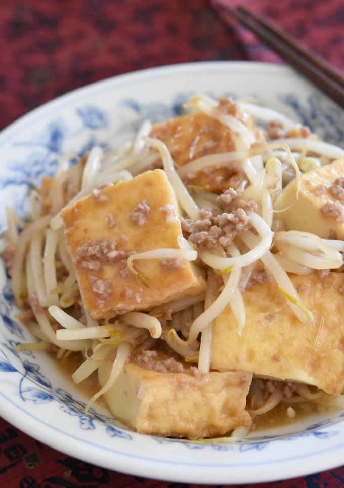 厚揚げ豆腐ともやしの中華風そぼろあん-レシピのメイン写真