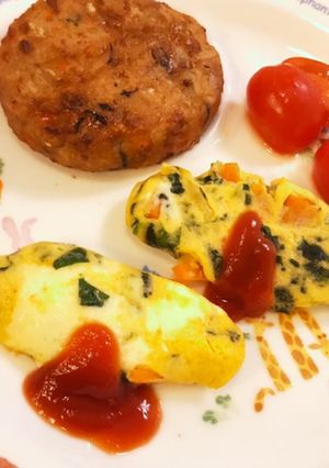 パンケーキ用フライパンでミニ野菜オムレツ-レシピのメイン写真
