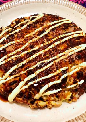 豆腐とモヤシ入りヘルシーお好み焼き-レシピのメイン写真