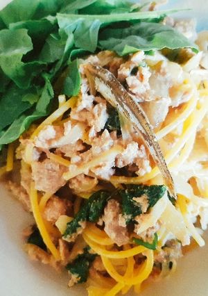 ほうれん草とツナの豆乳パスタ-レシピのメイン写真