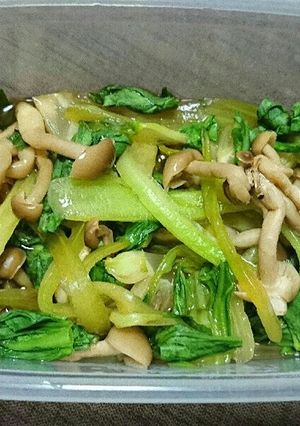 チンゲン菜としめじのレンジ煮浸し-レシピのメイン写真