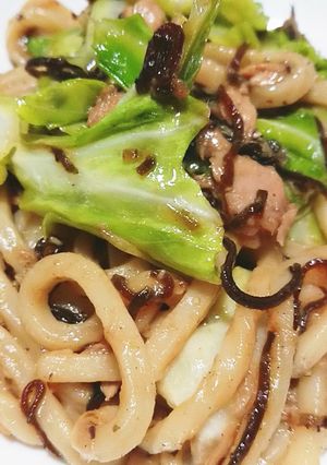ツナキャベうどん-レシピのメイン写真