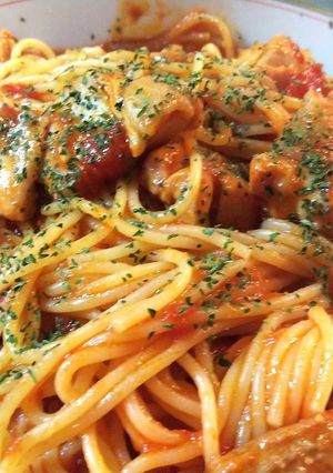 鶏肉とトマトのパスタ-レシピのメイン写真