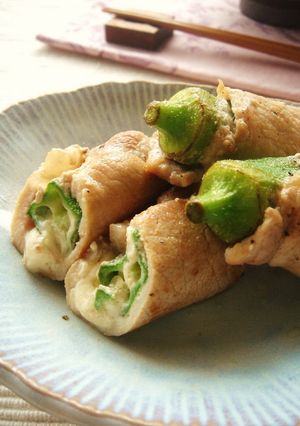 チーズ入りオクラの肉巻き焼き-レシピのメイン写真