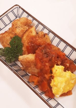 ミネストローネをリメイク♪胸肉チキンカツ-レシピのメイン写真