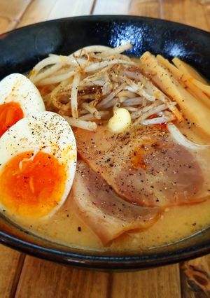 お取り寄せ味噌ラーメンの自己流調理-レシピのメイン写真