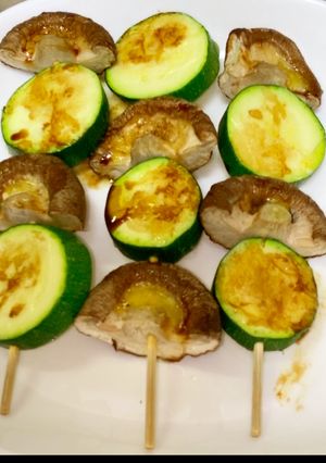 しいたけとズッキーニのバター醤油串焼き-レシピのメイン写真