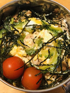 丼弁当●焼おにぎり飯のゴーヤチャンプル丼-レシピのメイン写真