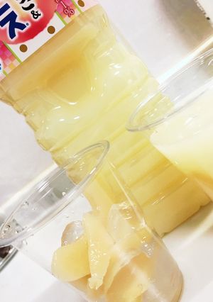 わらび餅➕桃カルピス➕桃缶詰め-レシピのメイン写真