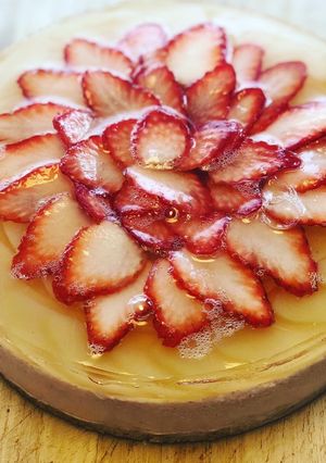 白桃とイチゴのレアチーズケーキ-レシピのメイン写真