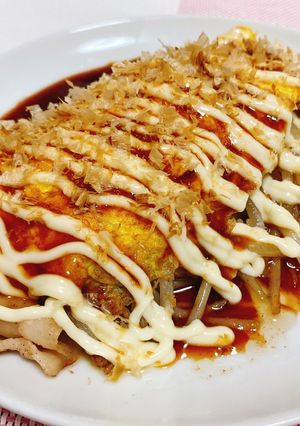 余り物で豚バラもやしのとんぺい焼き-レシピのメイン写真