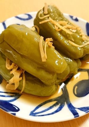 めんつゆで♪ピーマンの丸ごと煮-レシピのメイン写真