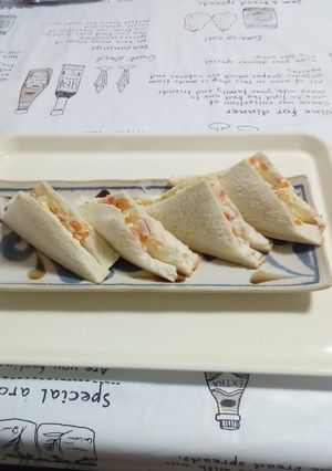 サンドイッチ｡玉葱、人参、カニかま｡-レシピのメイン写真