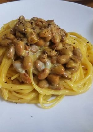 簡単！満足！納豆カルボナーラ-レシピのメイン写真