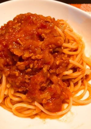 トマトソースで簡単☆ミートソースパスタ！-レシピのメイン写真