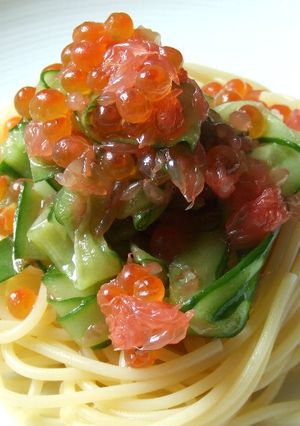 いくらとグレープフルーツの冷製パスタ-レシピのメイン写真