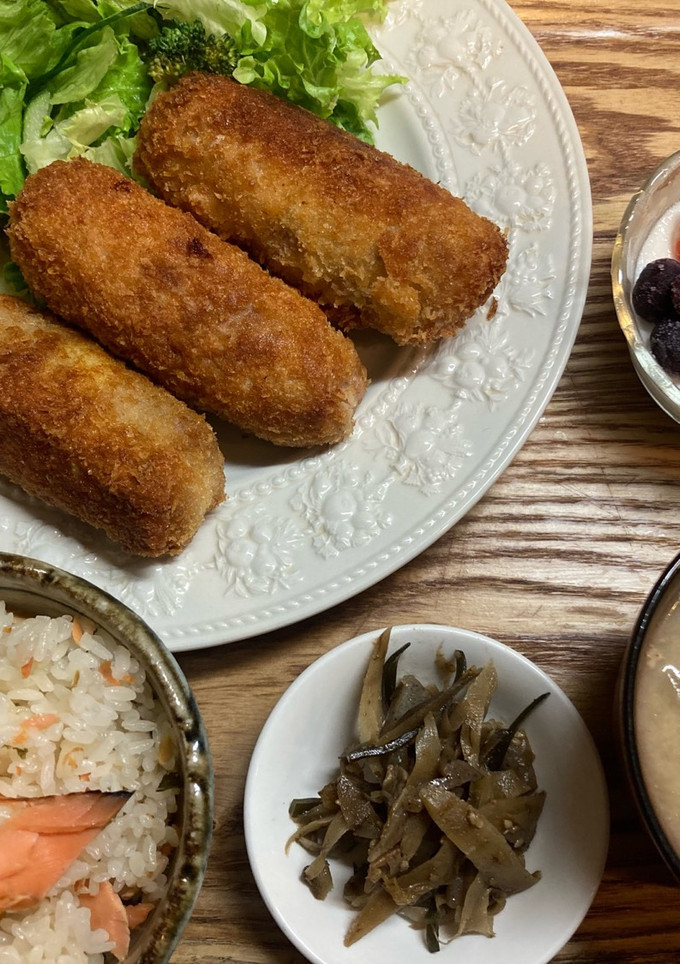 夕飯献立　豚肉巻き厚揚げフライ-レシピのメイン写真