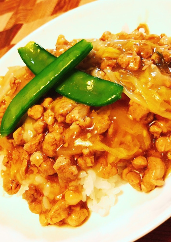 簡単！豚粗挽き肉と白菜のあんかけ丼-レシピのメイン写真