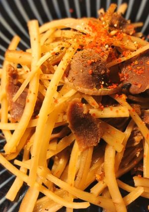 ごぼうを大量消費！砂肝とごぼうの甘辛煮-レシピのメイン写真