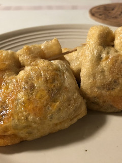 簡単おつまみ☆ニラ肉入り焼き油揚げ-レシピのメイン写真
