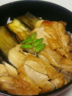 茄子がおいしい!鶏の照り焼き丼-レシピのメイン写真
