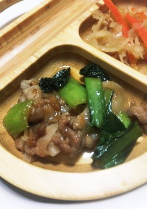 小松菜と豚バラの炒め物-レシピのメイン写真