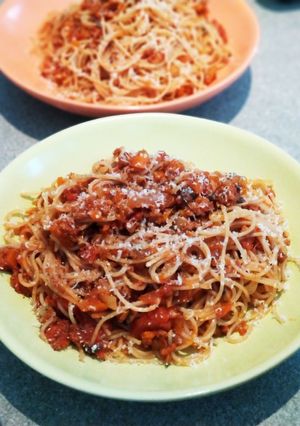 肉なし！大豆たんぱくのミートソース風-レシピのメイン写真
