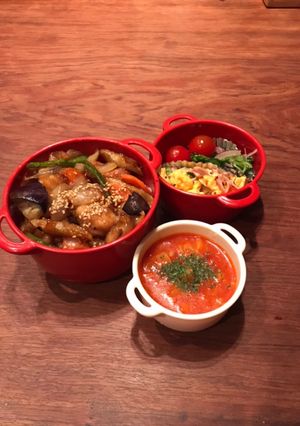 お弁当・・・66鶏肉と野菜の黒酢あん弁当-レシピのメイン写真