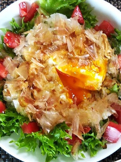 両面焼き卵の簡単オリーブ醤油丼-レシピのメイン写真