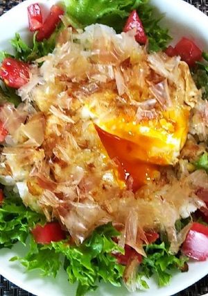 両面焼き卵の簡単オリーブ醤油丼-レシピのメイン写真