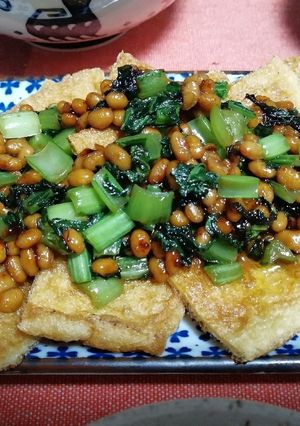 カリカリ油揚げの炒め納豆がけ-レシピのメイン写真