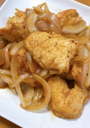 鶏胸肉&新玉ねぎのリンゴ酢あん-レシピのメイン写真