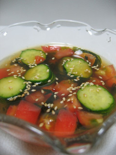火を使わずに☆夏野菜の冷たい和風スープ-レシピのメイン写真