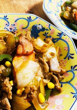 ひとり暮らしに便利！10分簡単肉野菜炒め-レシピのメイン写真