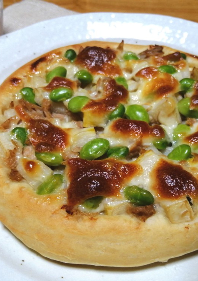たけのこと枝豆のツナマヨピザ-レシピのメイン写真