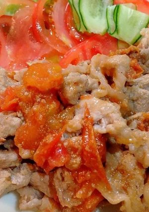つけて焼くだけ♪トマトでしょうが焼き♥️-レシピのメイン写真