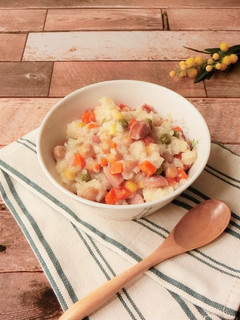 炊飯器★ウィンナーとmixベジのミルク粥-レシピのメイン写真