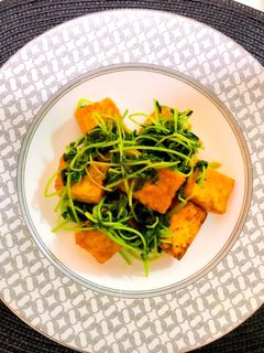 厚揚げと豆苗のカレー醤油炒め-レシピのメイン写真