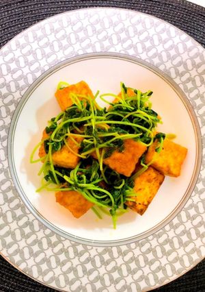 厚揚げと豆苗のカレー醤油炒め-レシピのメイン写真