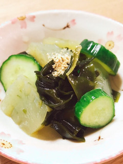 糖質制限 きゅうりとこんにゃくの酢の物-レシピのメイン写真